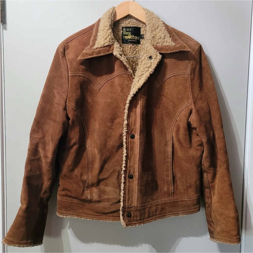Men's Shearling Lined Brown Bomber Jacket